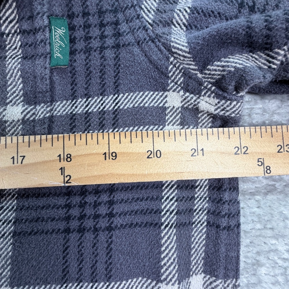 Woolrich Shirt Flannel Plaid 100% Cotton Large Gray Outdoor Heritage - Picture 3 of 7